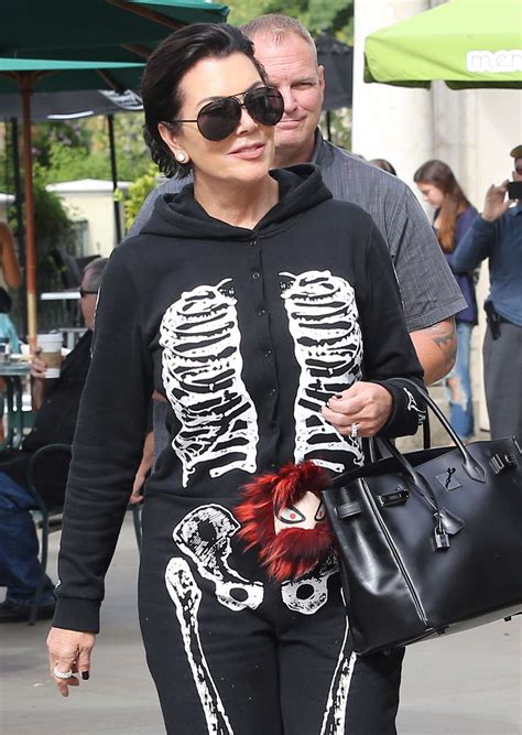 Kris Jenner – Wearing a skeleton costume for Halloween in Calabasas – GotCeleb