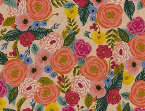 Juliet Rose Canvas Cream | Harts Fabric