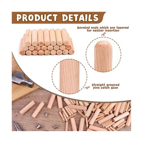 Wood Dowel Pins, Wood Dowels Sizes, Fluted Wooden Dowel Pins for ...