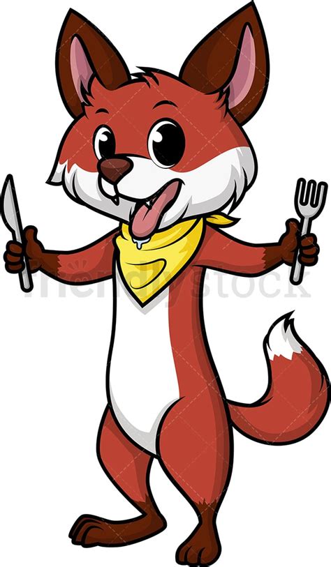 Hungry Fox Cartoon Clipart Vector - FriendlyStock