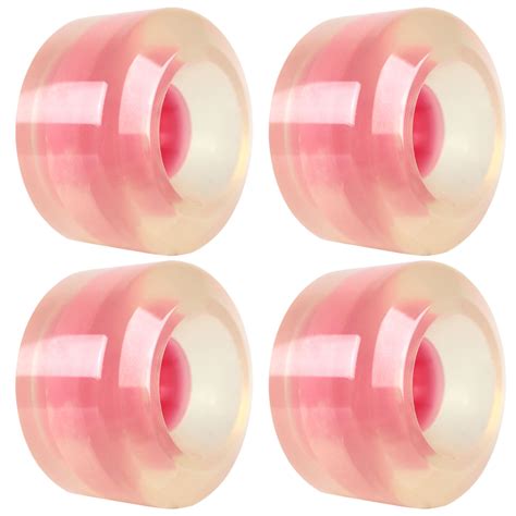 65mm Smooth Clear W/ Pink Hub Usa Wheels 78A