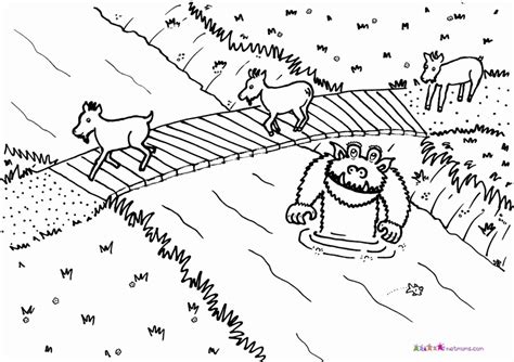 Three Billy Goats Gruff Troll Coloring Pages - Coloring Home