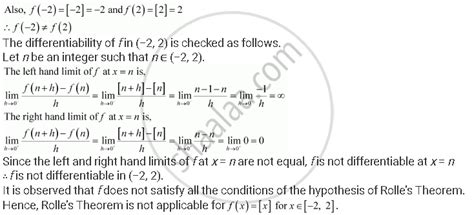 Examine If Rolle’S Theorem is Applicable to Any of the Following ...