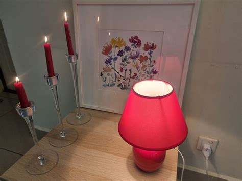 Ikea LACK Side table + IKEA painting with fram+Table Lamp+ Candle holder, Furniture & Home ...