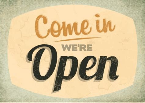 Free Vector | Come in we're open sign