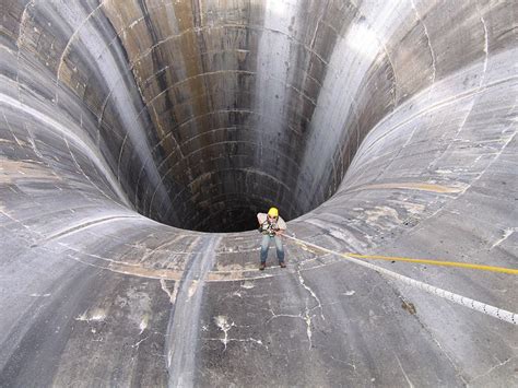 The spectacular 'Glory Hole' spillway in Monticello Dam, California