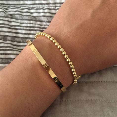 Cartier thin love, VCA Perlee bangle #banglebracelets | Jewelry, Love bracelets, Gold bracelet