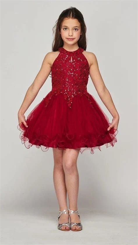 Girls Short Applique Halter Dress by Cinderella Couture 5100 | Halter ...