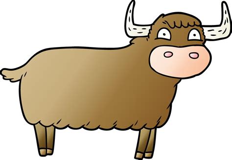 cartoon highland cow 12405260 Vector Art at Vecteezy