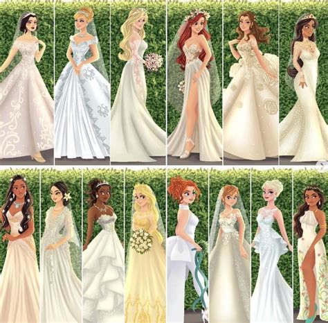 Les princesses Disney représentées dans de sublimes robes de mariées ! | Disney prinzessinnen ...