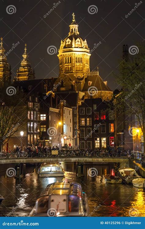 Amsterdam nightlife stock photo. Image of district, neon - 40125296