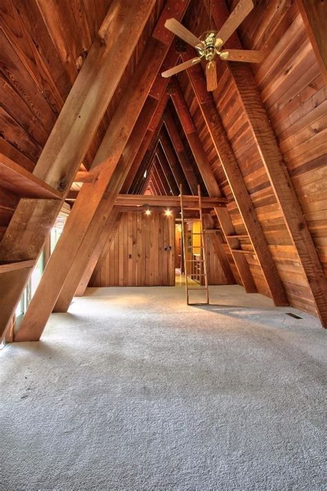 Cozy A-Frame Cabin with Attic and Wooden Interior