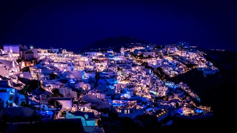 🔥 Free download Download wallpaper 3840x2160 santorini greece night city [3840x2160] for your ...