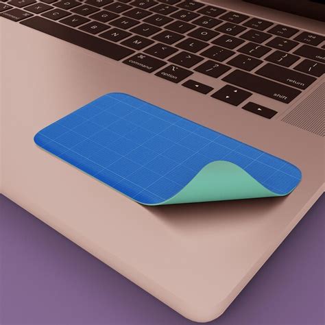 Premium PSD | Rectangle sticker on laptop psd mockup with customizable design