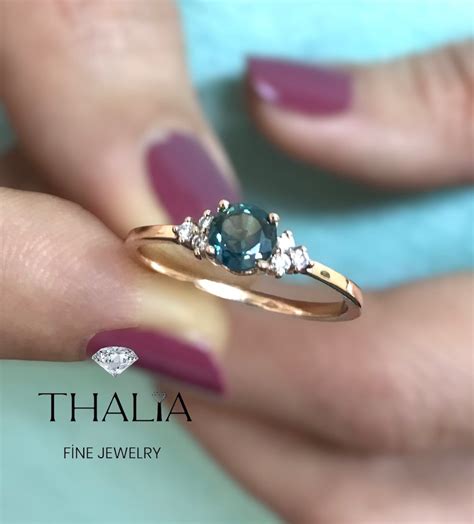 Teal Sapphire Ring14k Gold Natural Teal Sapphire Diamond - Etsy