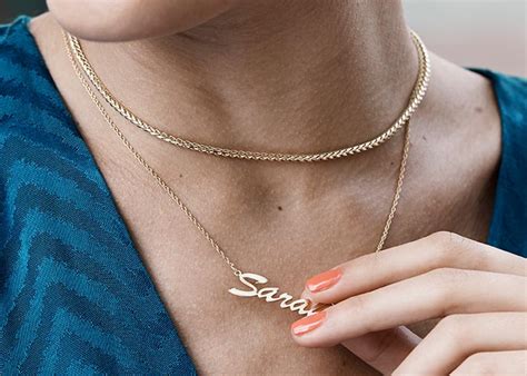 Gold Chain Necklace Womens Name - malaynesra