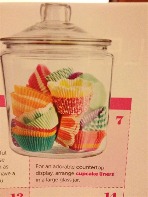 Cute countertop display: cupcake liners in a glass jar! | Glass jars, Cupcake liner storage ...