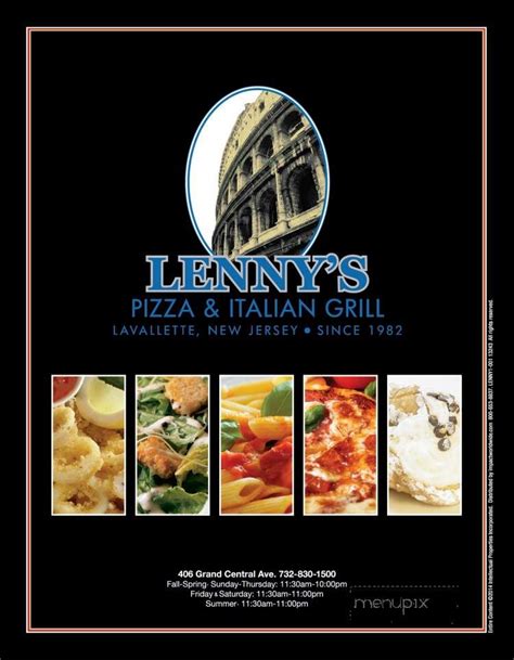 Menu of Lenny's Pizzeria & Restaurant in Lavallette, NJ 08735