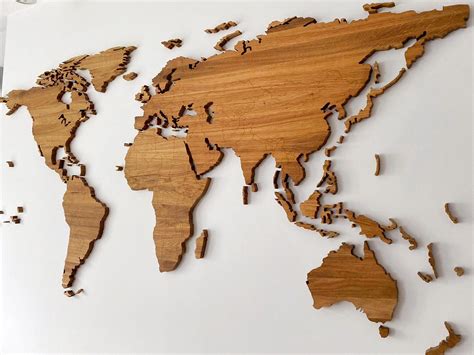 Huge Led Illuminated Wooden World Map Solid Oak With - Etsy