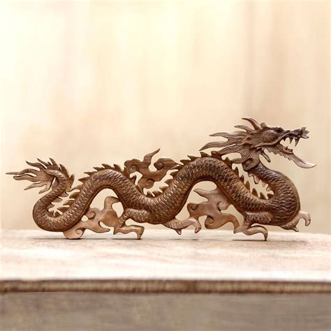 Wood wall sculpture, 'Baru Klinthing Dragon' | Wood wall sculpture ...