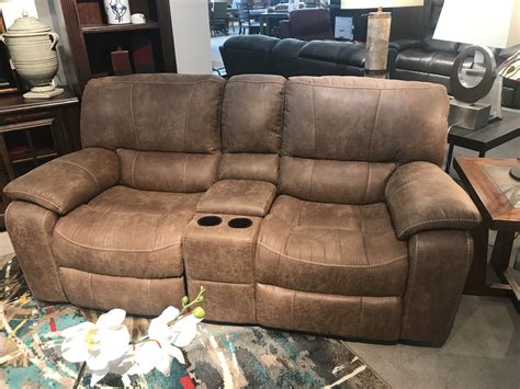 Loveseat with console and rocking recliners | Leather reclining sofa, Love seat, Recliner