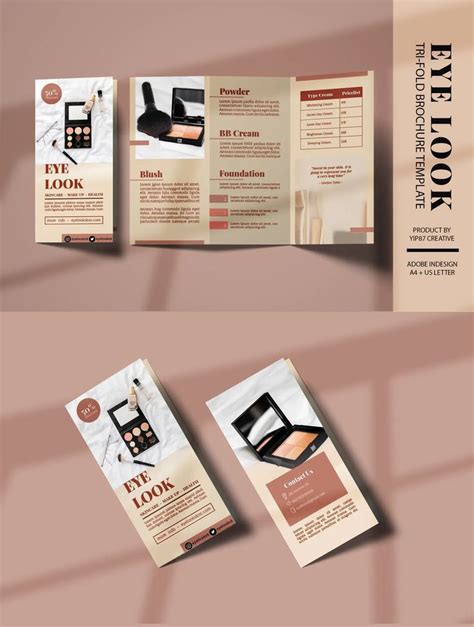 three fold brochure mockup with different images