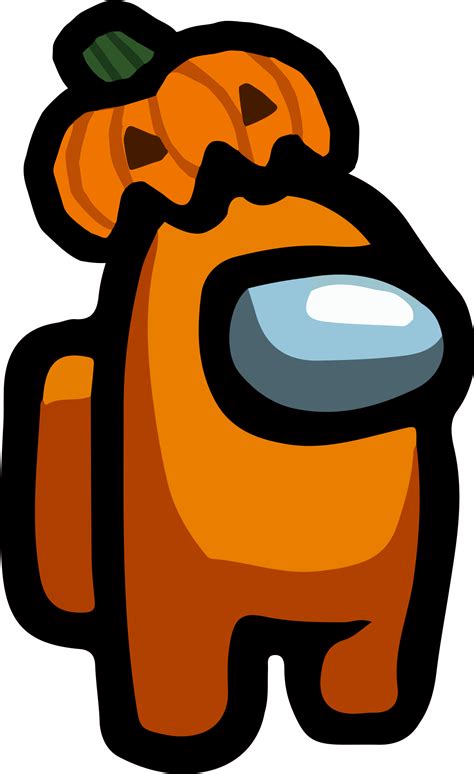 Among Us - Orange Pumpkin Hat PNG 01 - Imagens PNG