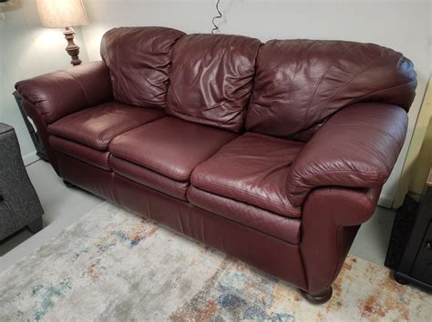 Burgundy Leather Sofa By La-Z-Boy | Roth & Brader Furniture