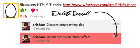 Delete Records with Color Change Effect using jQuery and Ajax