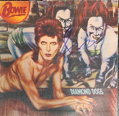 Signed David Bowie , Diamond Dogs Album Cover