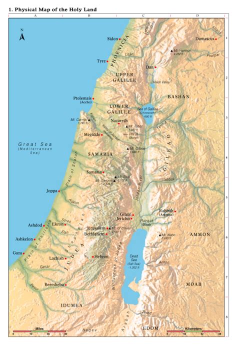 1. Physical Map of the Holy Land