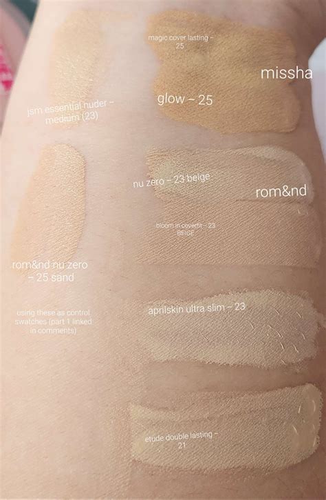 Swatches of More Korean Cushion Foundations - Skin Tone MAC 25-30 / Korean Shade 23-25 [Part 2 ...