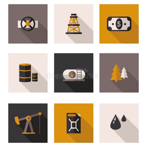 Flat Icons Oil in Vector Format. Stock Illustration - Illustration of mineral, derrick: 63964076