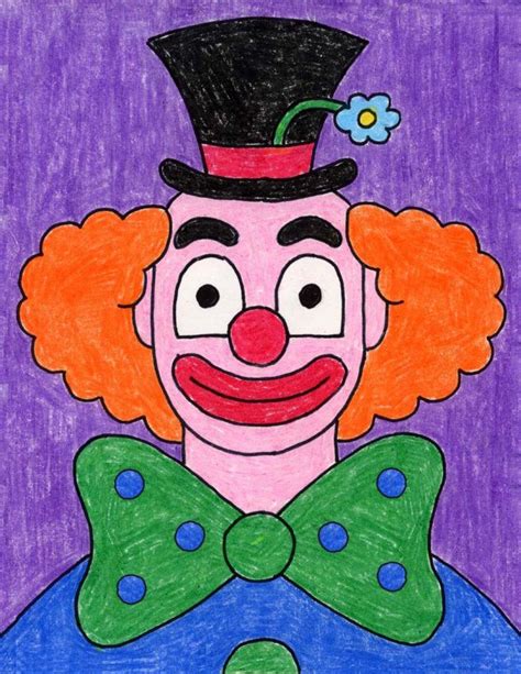 How to Draw a Clown Face: Easy Step-by-Step Art Lesson for Kids | Cartoon drawing for kids, Kids ...