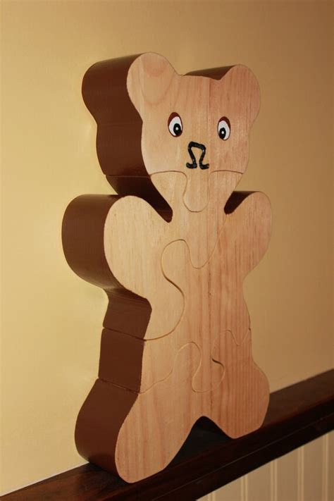 Teddy Bear Wooden Puzzle by ThorleyWood on Etsy