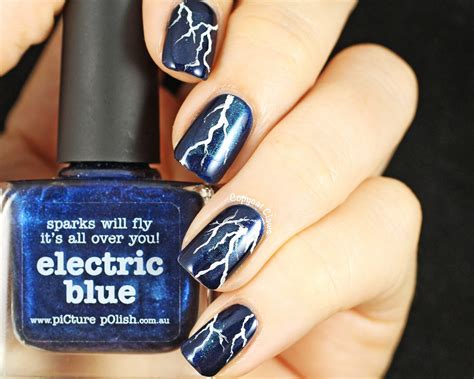 Copycat Claws: Lightning Nail Art & Picture Polish Electric Blue