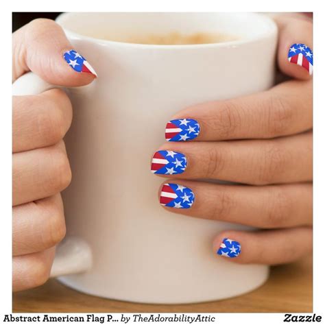 American Flag Nail Art & Nail Wraps | Zazzle | Flower pattern nails ...