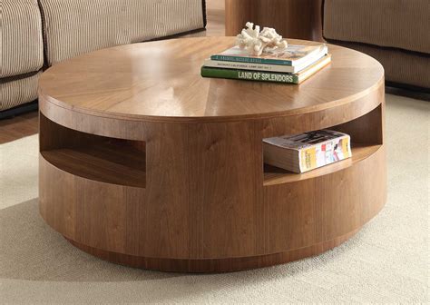 Round Upholstered Coffee Table With Storage : Coffee Tables ...