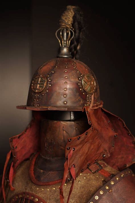 Medieval battle leather helmet; fantasy warrior ren faire men helmet ...