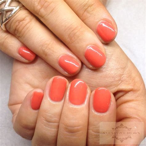CND shellac desert poppy natural nails | Shellac nail colors, Gel nail colors, Watermelon nails
