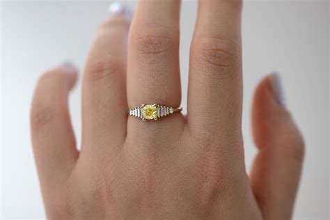 Fancy Yellow Diamond Ring with GIA certified diamond – ARTEMER