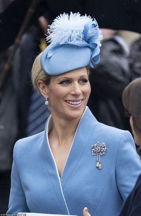 Beautiful in blue! Zara Tindall looks elegant in a custom Laura Green gown as ... trends now