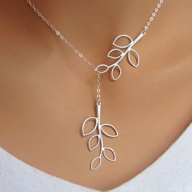 Silver Leaf Charmed Necklace on Luulla