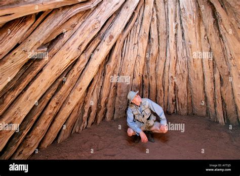 Interior of traditional Navajo hogan (house Stock Photo - Alamy