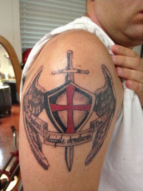 Templar Sword And Shield Tattoo