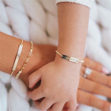 Gold Sideways Cross Mother Daughter Bracelet,Set Mom & Daughter Jewelry ...