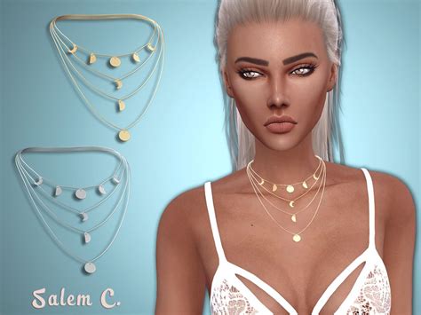 Multirow Moon Necklace (TS4)• 5 swatches • mesh by me • Compatible with HQ Mod DOWNLOAD | Sims 4 ...