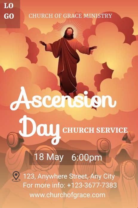 Ascension Day church invitation poster Template | PosterMyWall