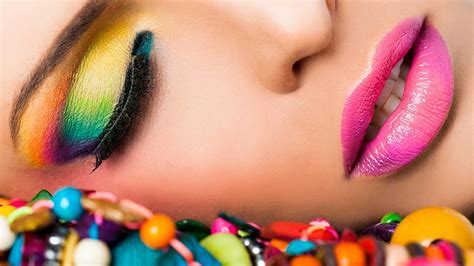 1366x768px | free download | HD wallpaper: women, model, colorful, face, makeup, closed eyes ...