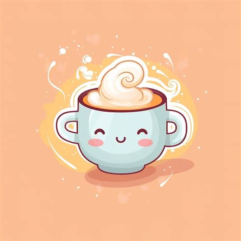 Premium AI Image | cute coffee cup in a doodle style